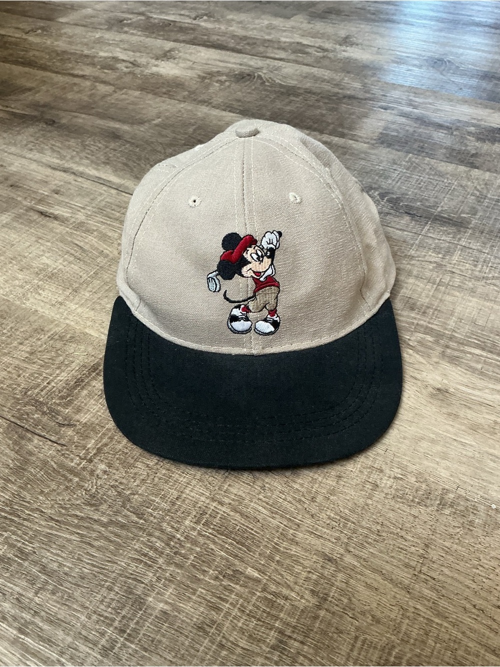 Vintage 90s Disney Mickey Mouse Golf  Cap Disney Pro Clasp Leather Strap Hat